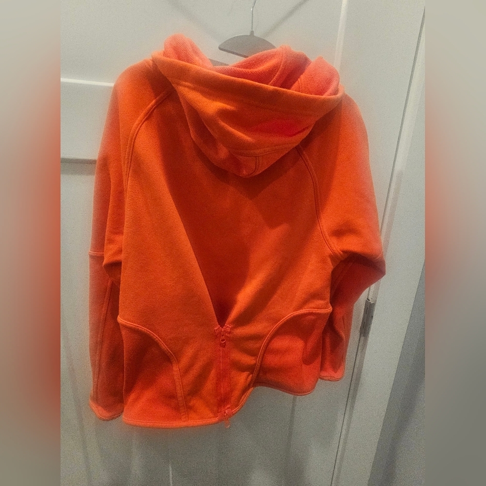 Adidas by Stella McCartney Orange Fleece Hoodie Women’s Medium Zip-Up Active Jac - Picture 5 of 14